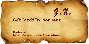 Góczán Norbert névjegykártya