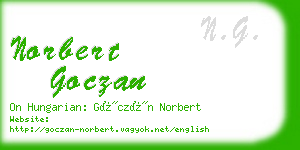 norbert goczan business card