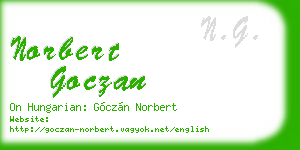 norbert goczan business card